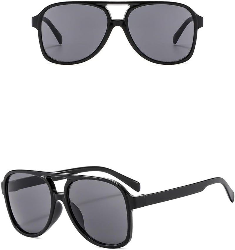 IKUVNA Vintage Aviator Sunglasses for Women Men 70s Glasses Retro Oversized Yellow Lens Shades - Image 2
